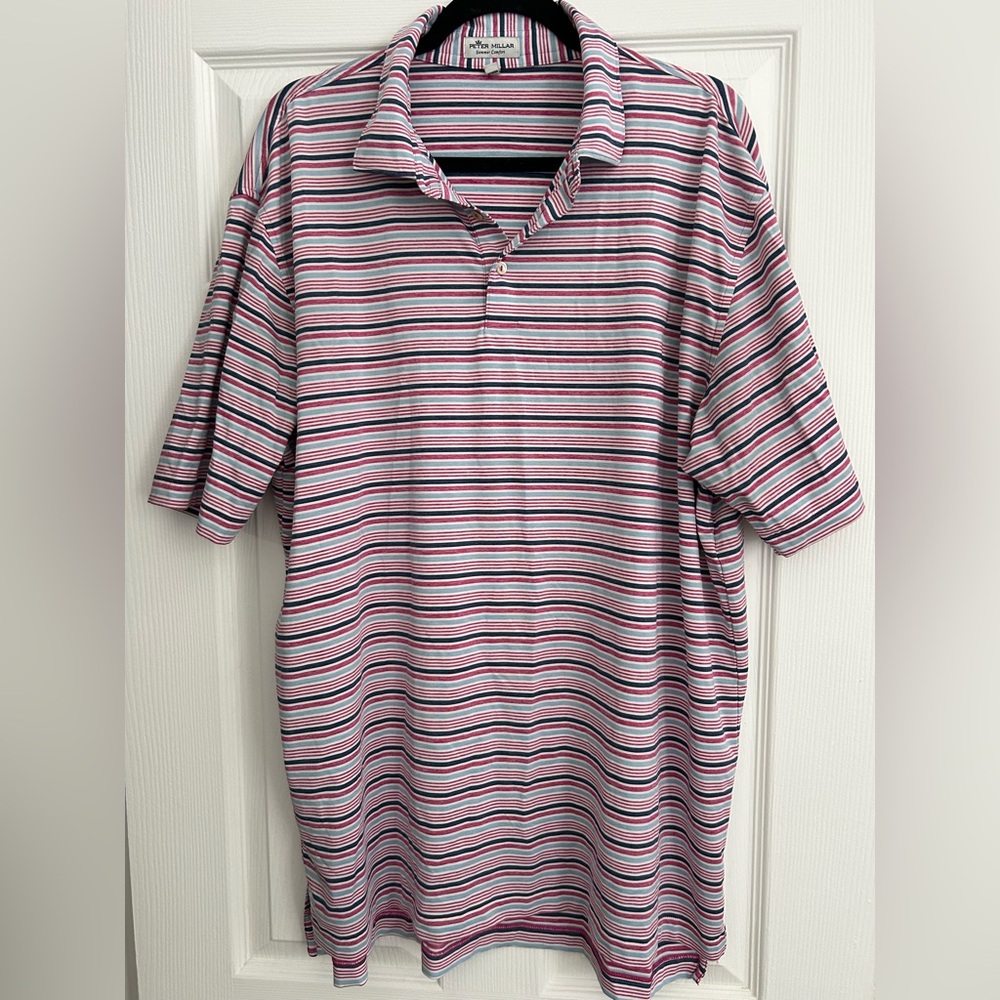 Peter Millar Striped Summer Comfort Polo, XL